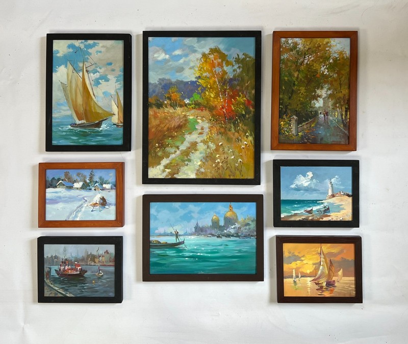 Wholesale lot of 5 original oil paintings, Bulk Order, Lot of Mixed Painting