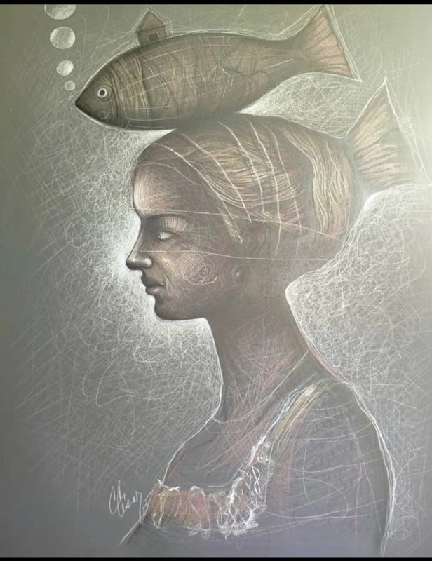 Ink /Canvas Carlos Cesar cuban Art 100×80 Cm Burbujas Libres Unique piece