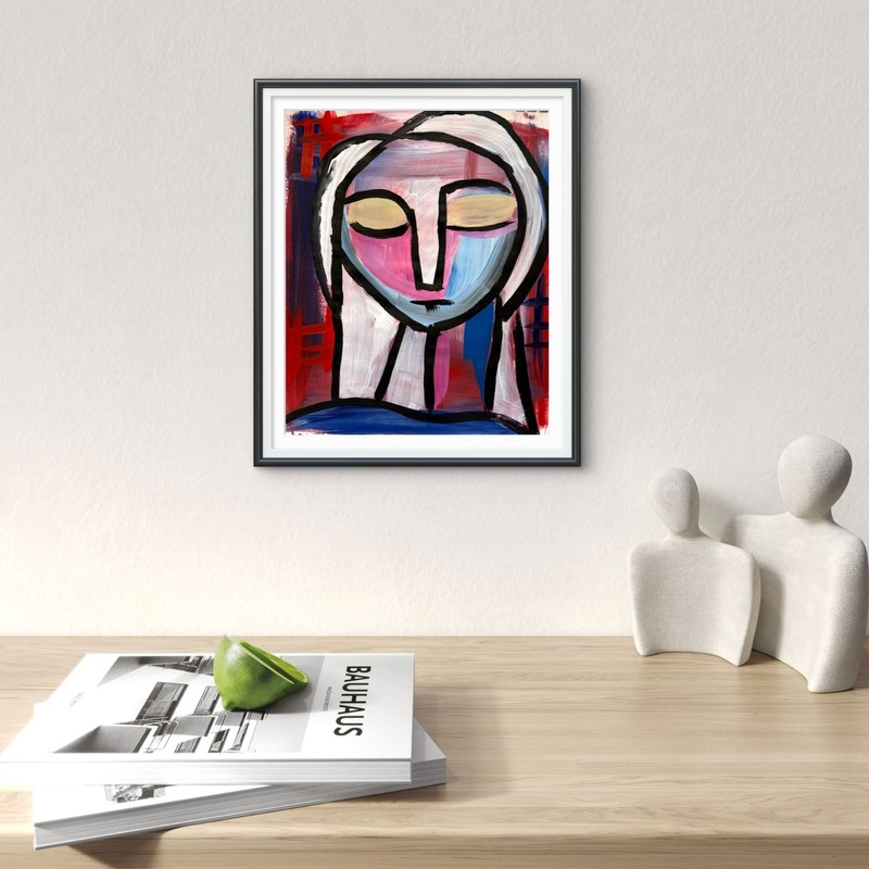 Original Expressionist 11x14 Hand Painted Signed Acrylic Paper Home Art Angel gallery