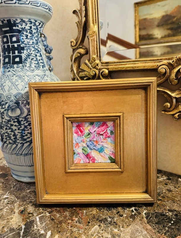 KADLIC Abstract Impasto Original Oil Painting Gold Gilt Frame Fine Art gallery