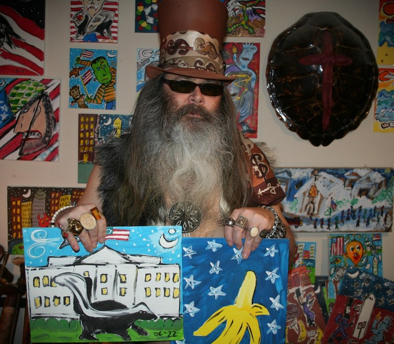 LIBERTY STANDS FOR SECOND AMENDMENT Jr CHARLIE FAST OUTSIDER POLITICAL FOLK ART gallery