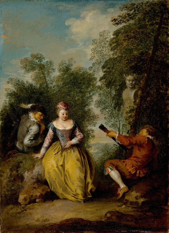 stunning oil painting handpainted on canvas-A Pastoral Concert