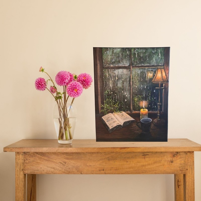 Original handmade Painting- Window 11×14 inch Framed