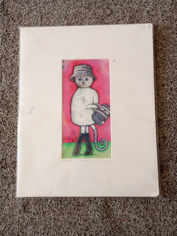 KEITH GRACE Signed, numbered, 94/150 "Cattitude", Never Framed