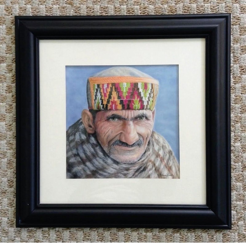 Original Realistic 14 x 14 Merchant Pastel Matted and Framed