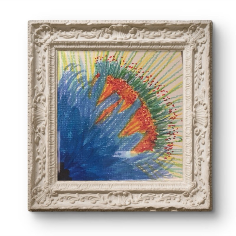BLESSED#077 2×2 Original Art Modern Minimal Floral Emotion Poet Abstract Nature