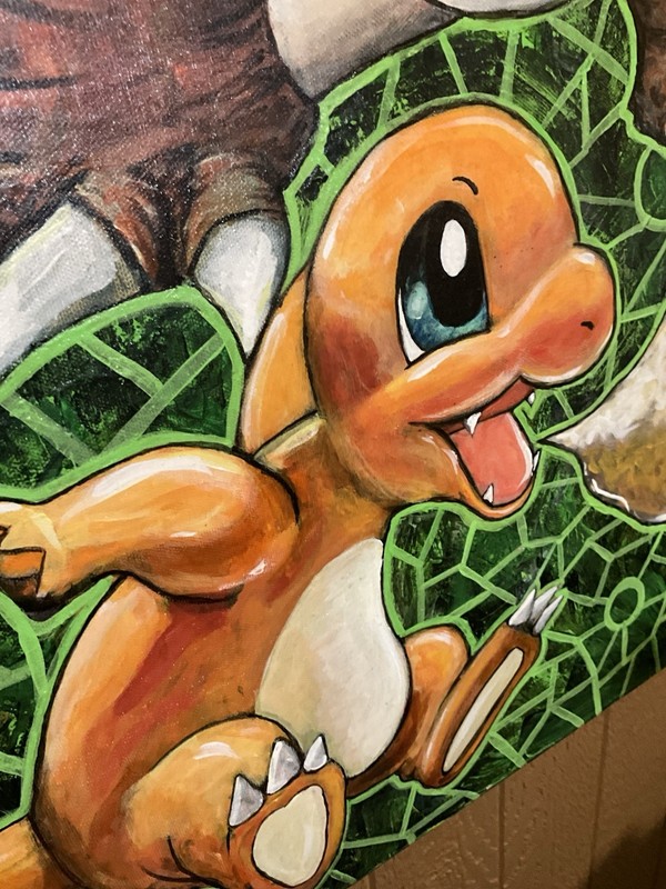 Pokémon “Fire evolution” Acrylic Painting On Canvas (original) 36x48 Charizard gallery