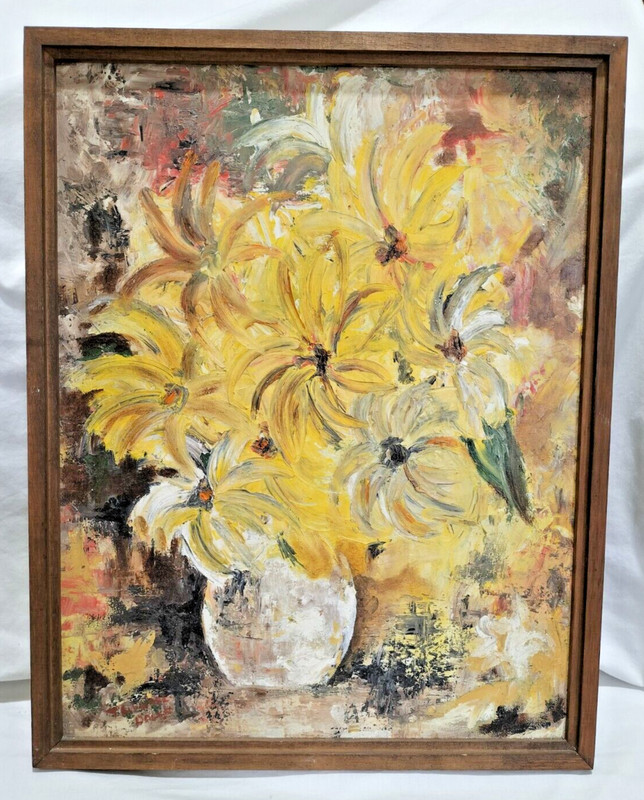 Art Vintage Original Oil on Quality Canvas Flowers Beautiful Signed Original Art