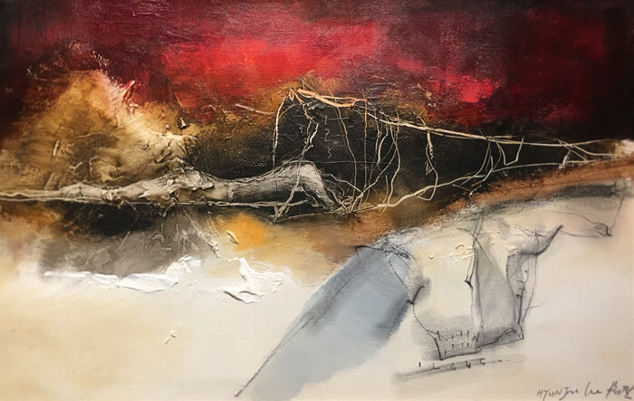 Hyun Jou Lee (Korean) - Framed Mixed Media On Paper - Abstract Composition gallery