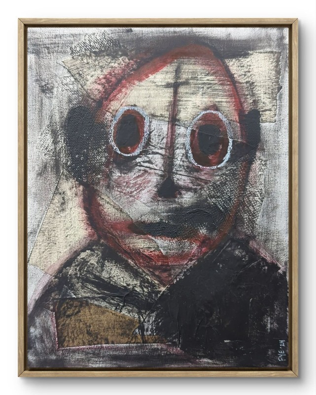 Original Dark Art 11×14 «Watcher of the Forgotten» Abstract Portrait Painting