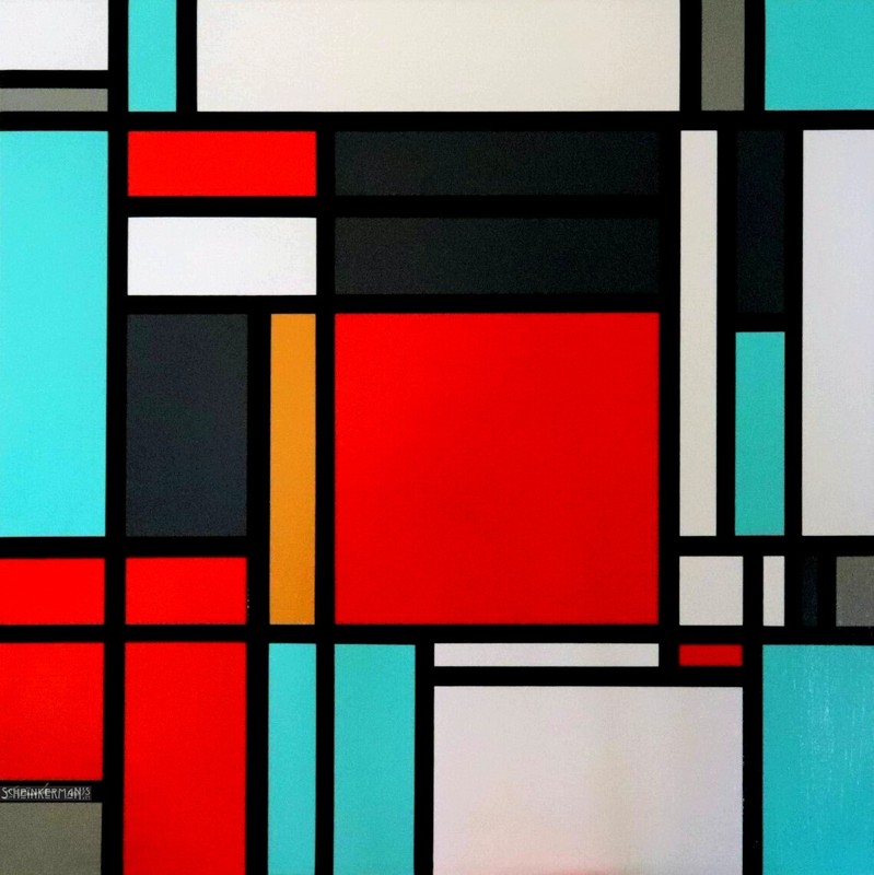 Scheinkerman, Neoplasticist-Acrylic «COSMOPOLITAN» © 2020 ArtByTheLoft-De Stijl