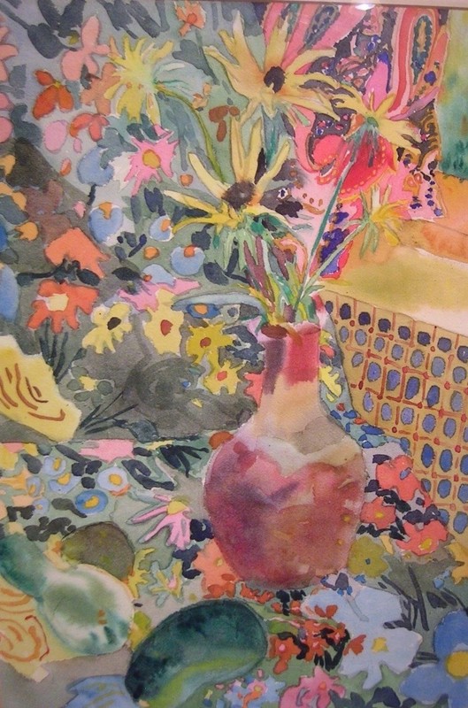 Vintage Riotous Botanical Still Life By Unknown / ~12 x 18” / Framed gallery