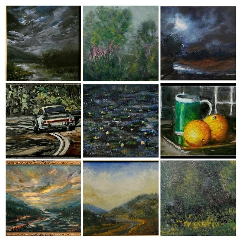 Painting Tonalist Moonlight Nocturne Cloudy Night Landscape Art Signed Max Kravt gallery