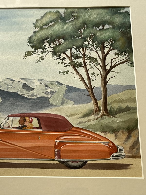 Antique Illustration Painting American Classic Car Wpa Regionalism Farm Listed gallery