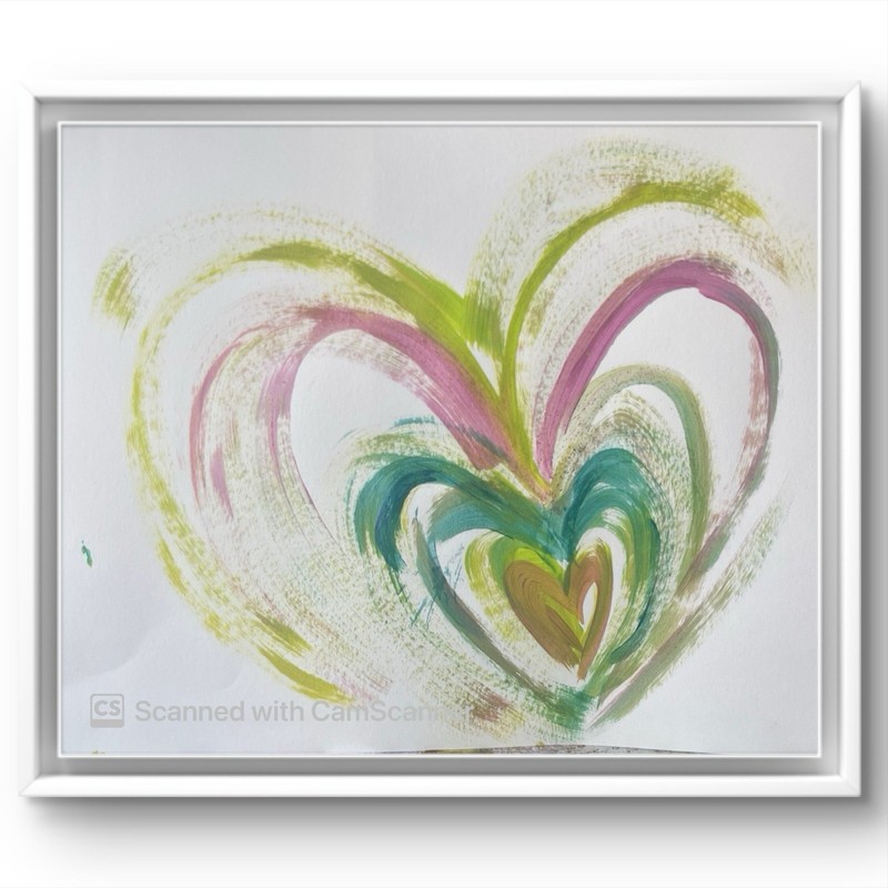 BLESSED#1778 Family Heart Peace 11×14 Original Paper Art Modern Abstract