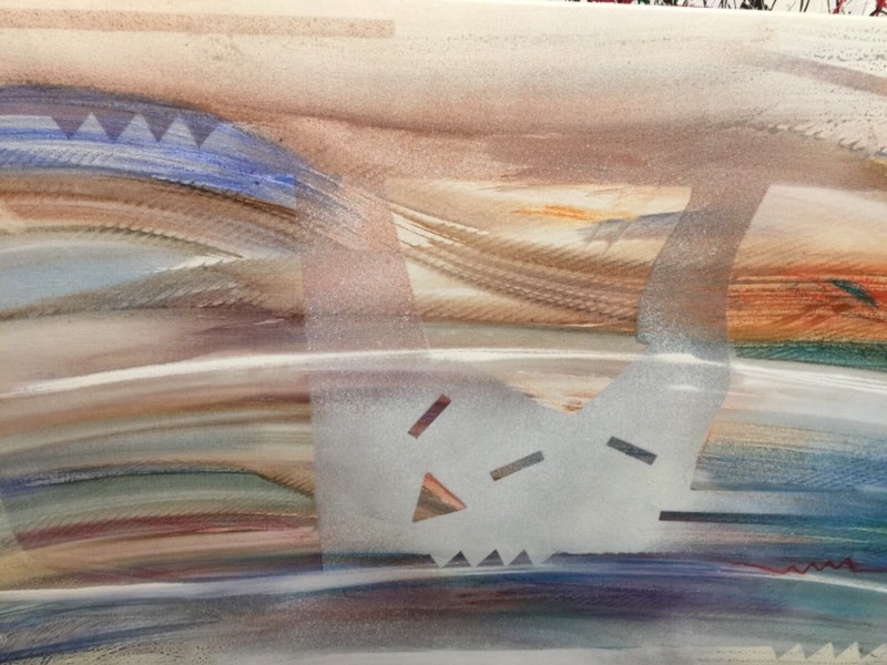 DANIEL LENCIONI ORIGINAL ABSTRACT PAINTING ON CANVAS WILL SHIP ROLLED IN A TUBE gallery