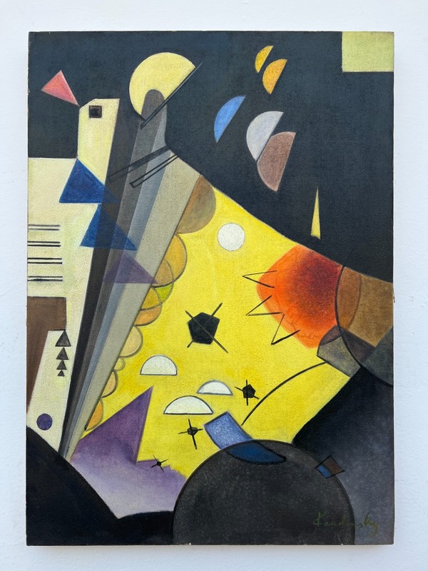 Wassily Kandinsky Abstract Oil Painting on canvas signed and stamped 20 x 28 in.