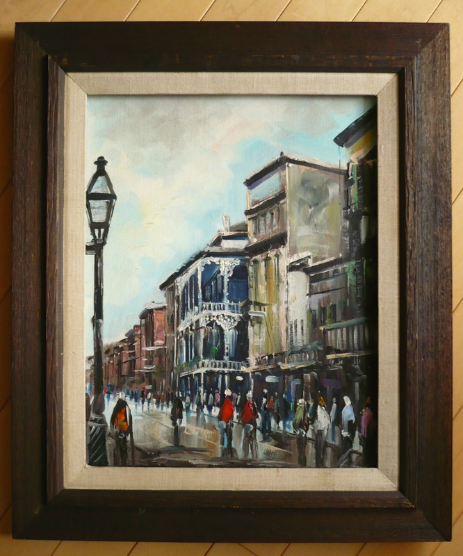 WALTER KLAPSCHINSKI GERMANY QUEBEC ARTIST MOD OIL Street Scene MODERN CITYSCAPE