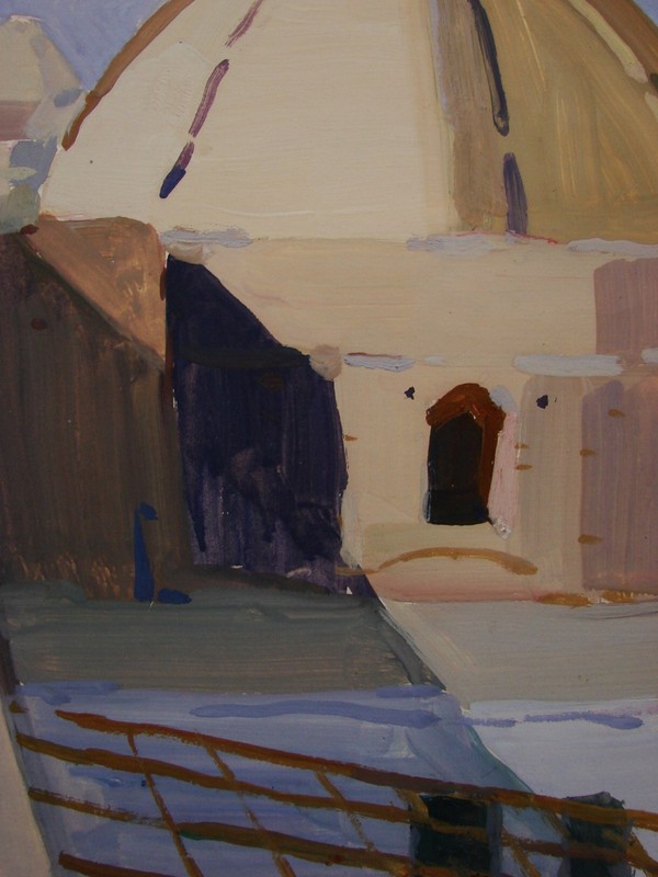 Ukrainian Soviet tempera Painting mosque impressionism Samarkand gallery