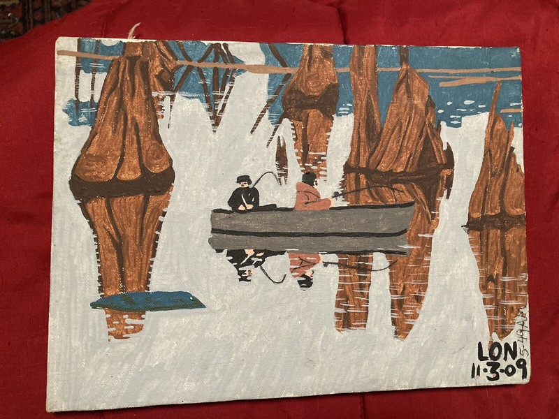 Fishing Boat Louisiana Bayou Canvas 6×11 Acrylic