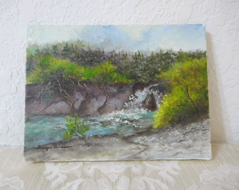 Ginger Brown Signed Texas Landscape Painting Original Artwork 6″ x 8″