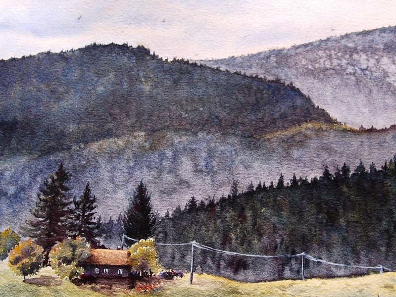 Original Art Watercolor Painting Mountains Landscape Decor Gift Ukrainian Artist gallery