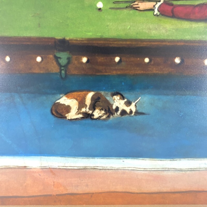 George H Harrington Watercolor Original Print Matted Framed Billiards gallery