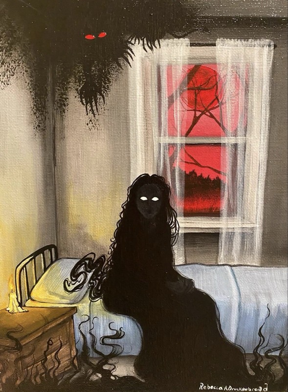 Appalachian nightmare painting by Rebecca Druckenbroad￼