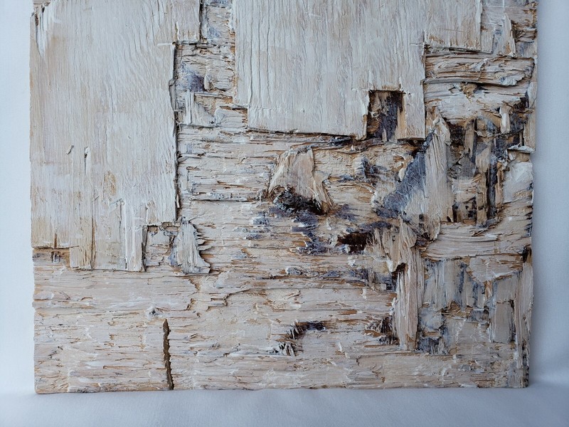 Original Minimal Textured Chiseled Painting On Reclaimed Wood By K.A.Davis gallery