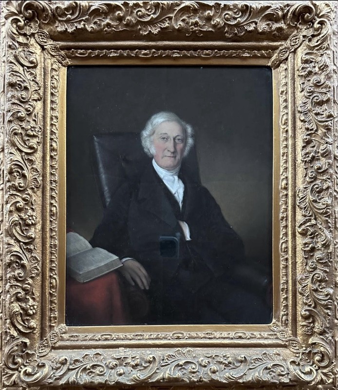 19th Century Seated Gentleman Portrait Watercolour Framed Antique English School
