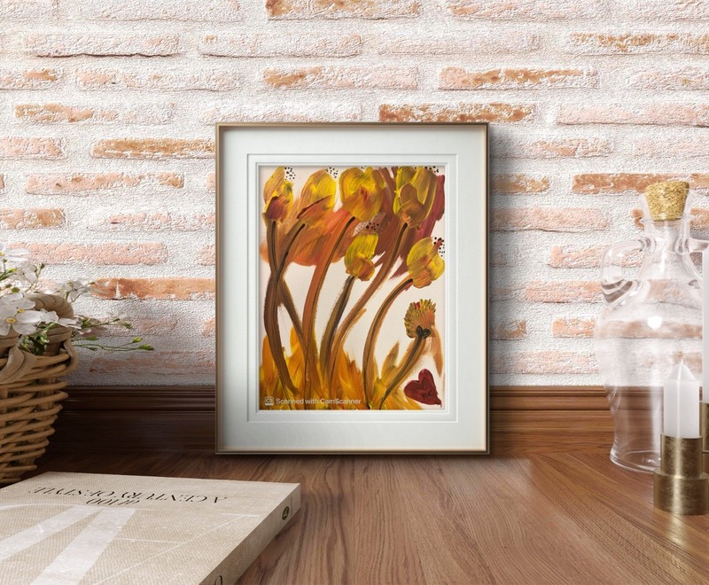 BLESSED#932 11x14 Floral Original Abstract Neo Expressionism Modern gallery
