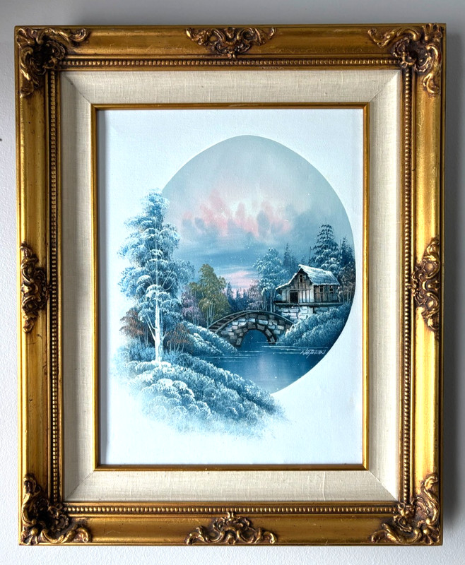 Country Barn Nathan Winter Signed & Framed Oil On Canvas Painting 22.5″ x 18.5″