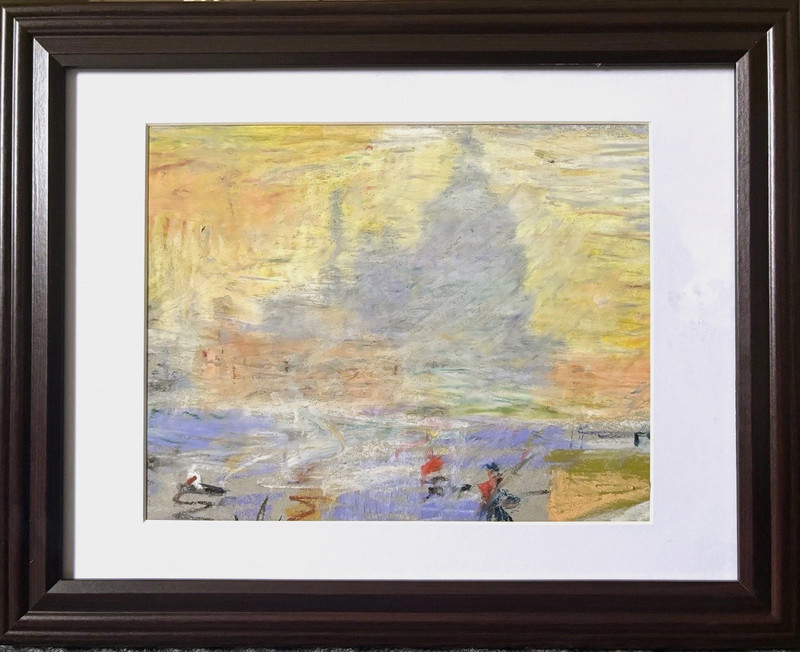 Framed Signed Oil Pastel Impressionist Venice Seascape On 9”x12” Paper Original