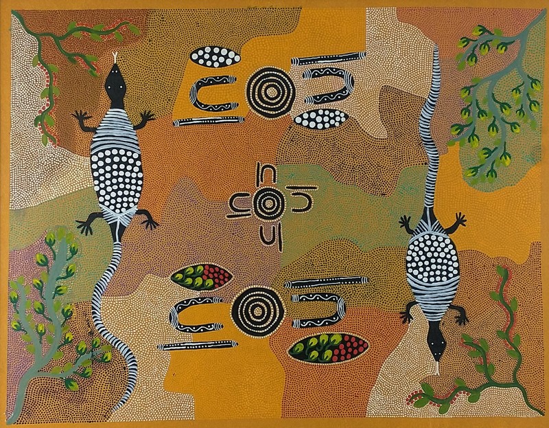Original 2003 Oil Painting «Hunting» by Heather Kenny | Aboriginal Art | COA