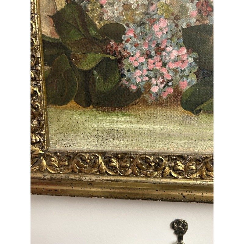 Paul de Longpre Original Oil Painting Lilacs Basket Bees Signed gallery