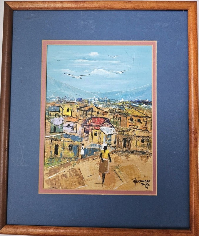 Haitian Oil Painting Signed 1991 Framed