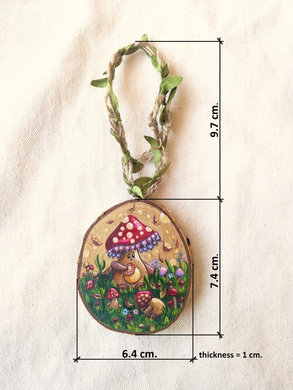Mushroom people, Hand-painted wooden slice, Whimsy decor, Forest inspired deco gallery
