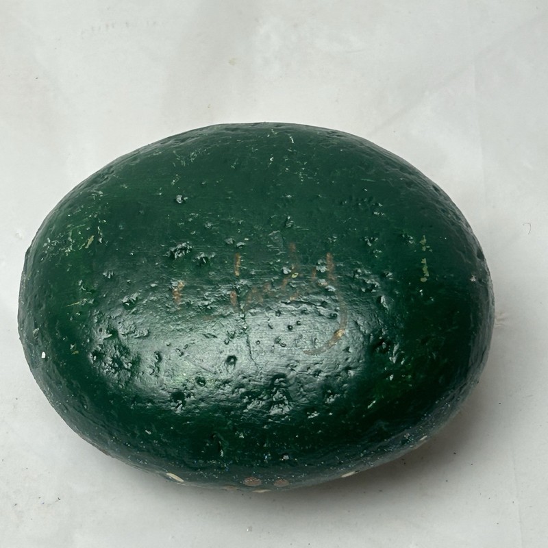 Green Sparkle Hand Painted Mandala Rock with Tree of Life Hippie Boho gallery