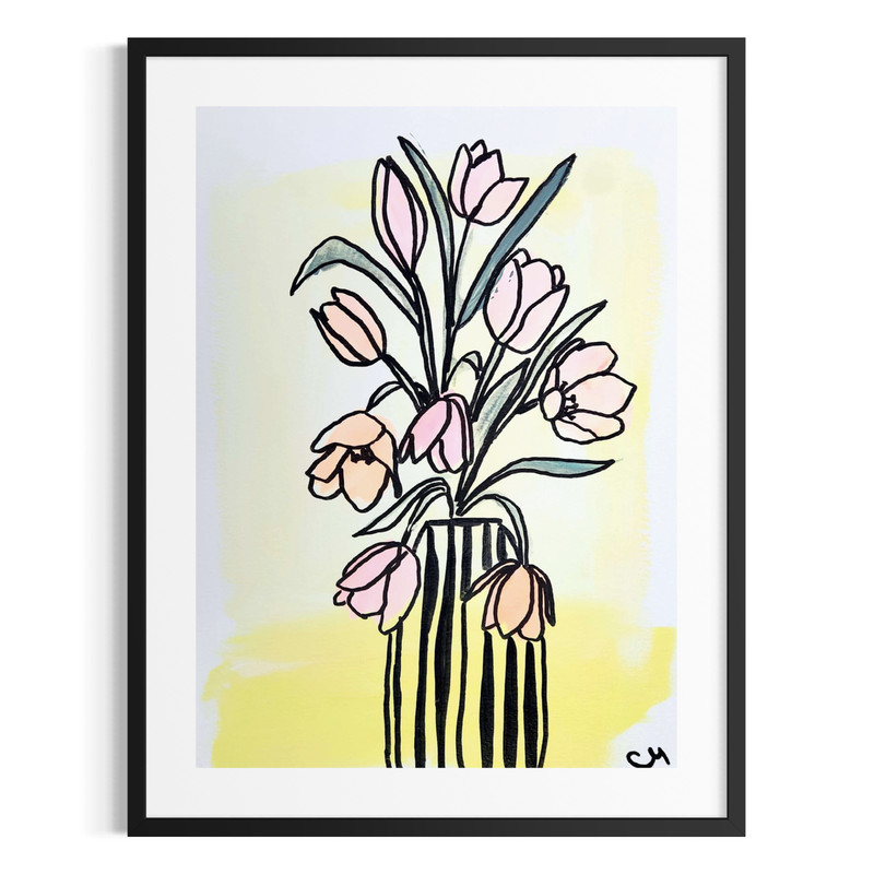 Original Abstract Botanical 9×12 Floral Painting Acrylic Wall Art Home Deoor