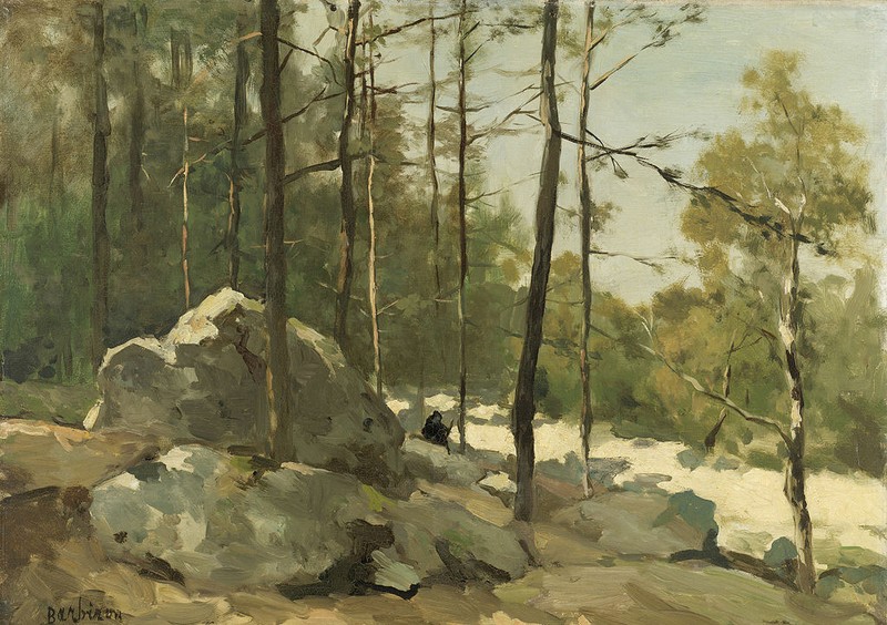 Ｏｉｌ　ｐａｉｎｔｉｎｇ impressionism Forest View near Barbizon by Jan Hendrik Weissenbruc