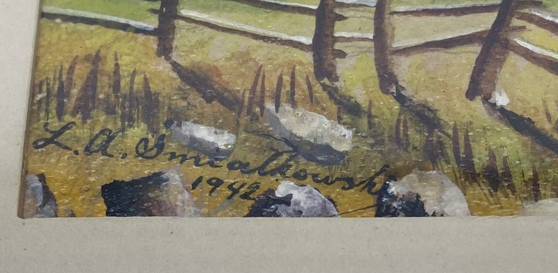 L.A. Smialkowski “Spring” 1942 O/B Exhibited 12x16 Vintage Oil Painting gallery