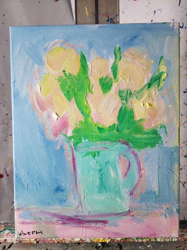 Abstract Expressionism Original Painting Floral 14x11 Fine Art Canvas Decor gallery