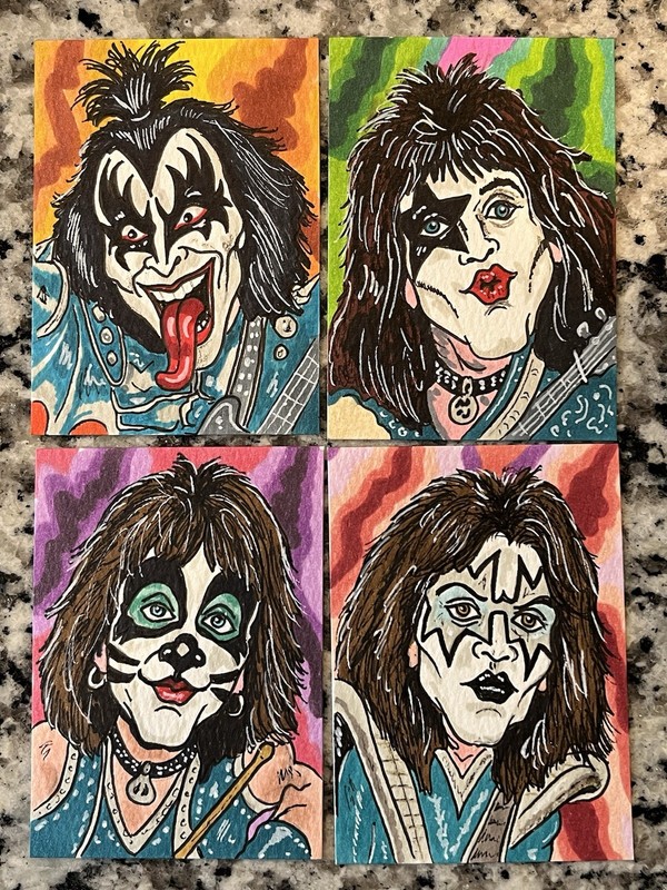 KISS CARD – ACEO – Art Sketch 2.5 X 3.5 Rock Music Painting Simmons Drawing