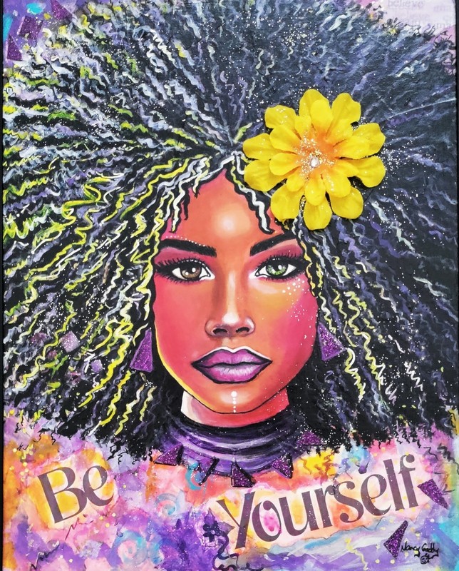Original 14 x 11 Framed African American Woman Canvas Board Wall Painting gallery