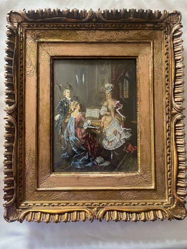 Cesare-Auguste Detti (The Singing Lesson) Signed Silver 1847-1914 (13.25″x15.5″)