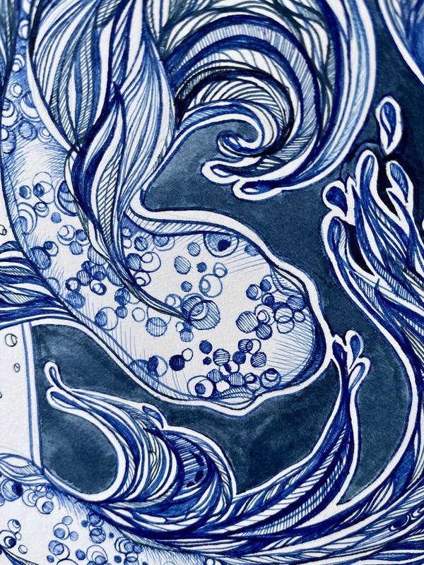 "Pisces of Happiness" is the original Ink graphics of the Ukrainian artist gallery