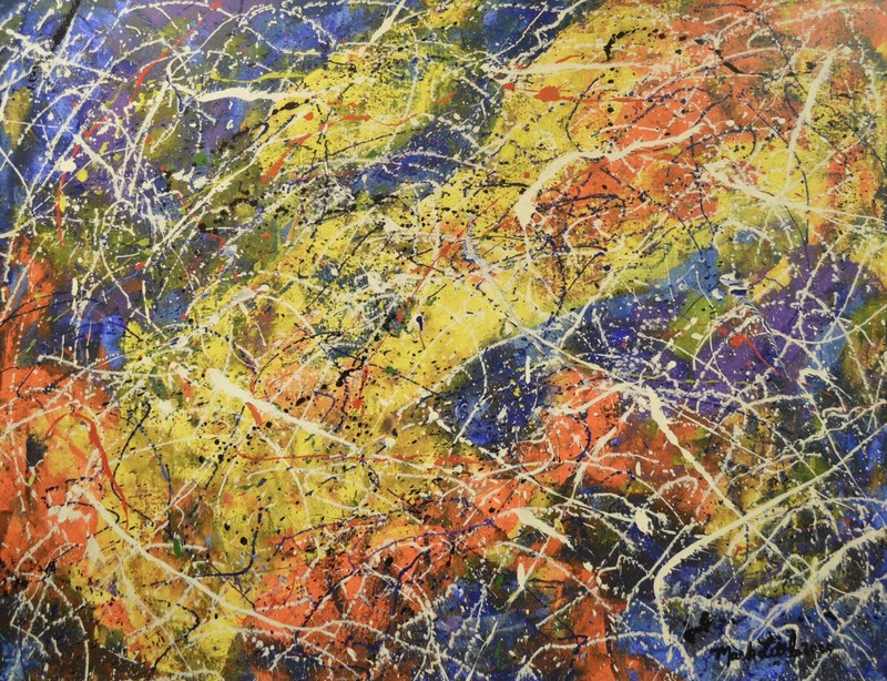 Jackson Pollock Styl Giant Profesional Painting 84”X62” (7 Foot) Abstract Modern gallery