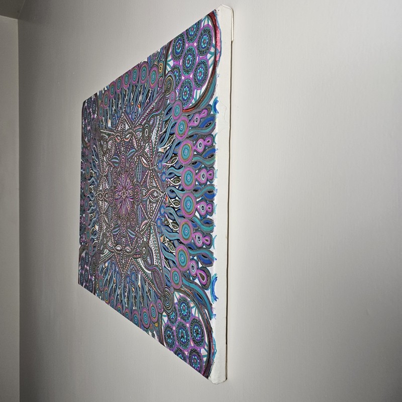 ART - Original Signed Modern Abstract Mandala Painting 20x16 Canvas Art gallery