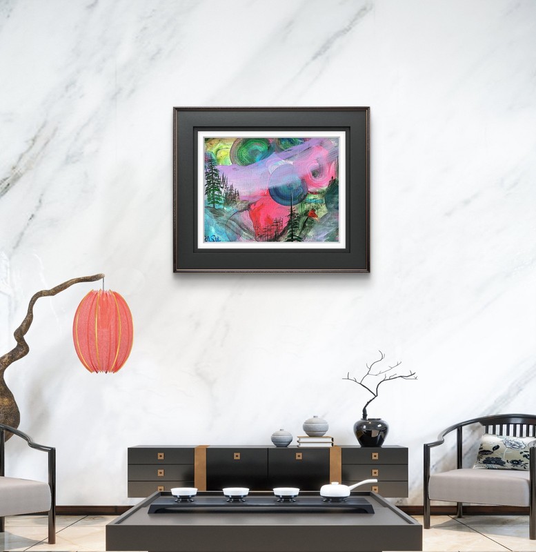 Valley Of Color Bold Color Modern Abstract Art Original Canvas 11x14 gallery