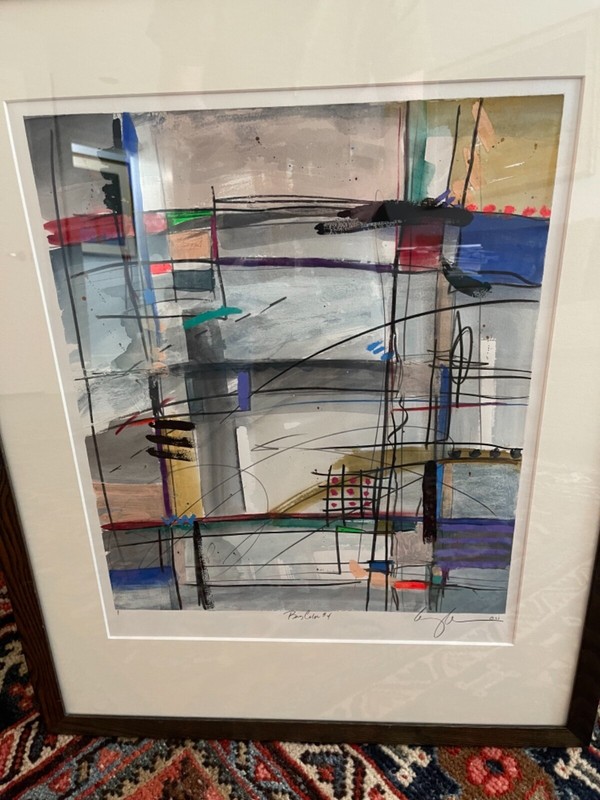 Abstract Modern Gouache Mixed Media Expressionist Painting Titled: Big Color #4 gallery